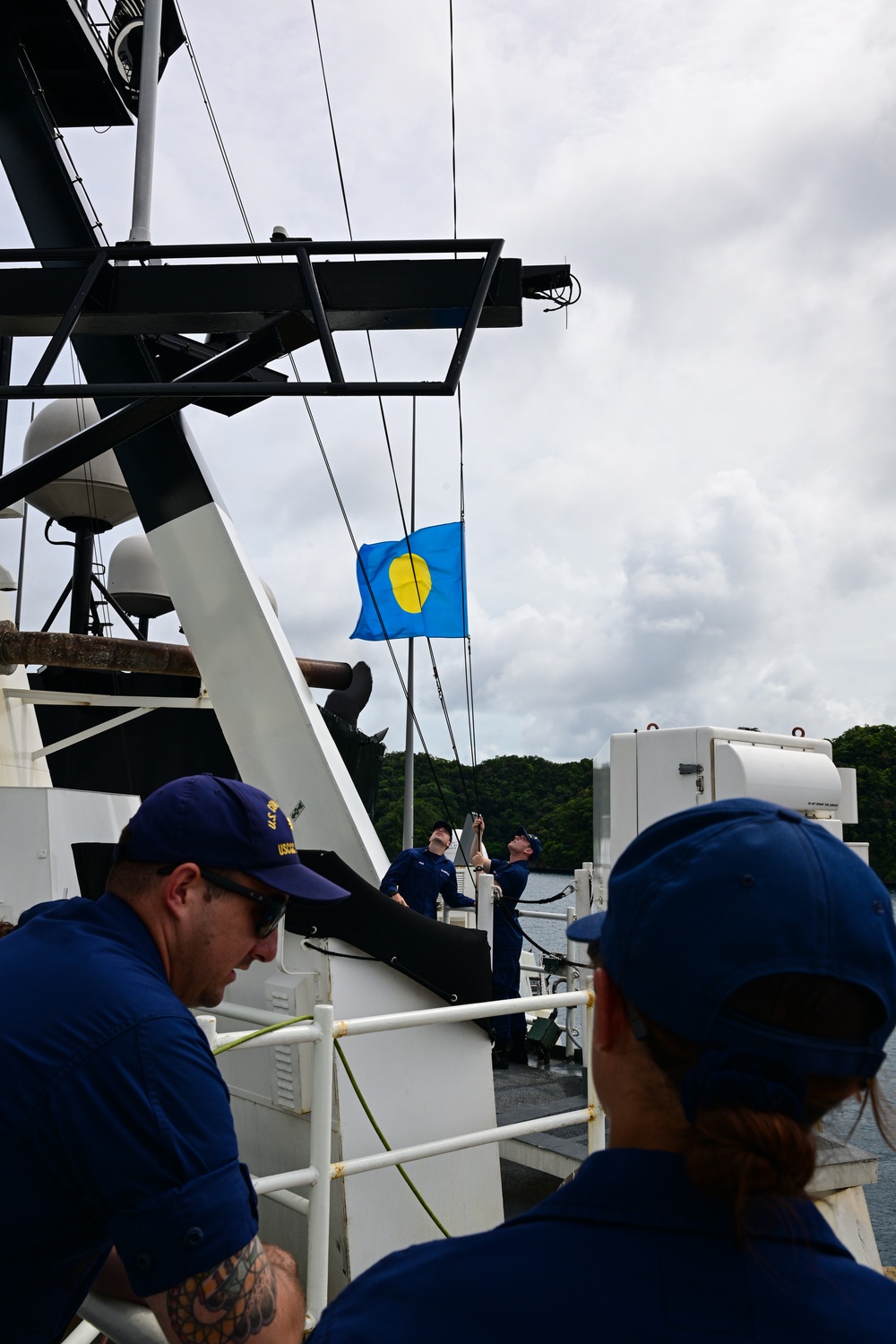 First US Coast Guard national security cutter to moor in the Republic of Palau hosts president of Palau and US ambassador to Palau