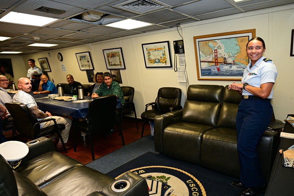 First US Coast Guard national security cutter to moor in the Republic of Palau hosts president of Palau and US ambassador to Palau