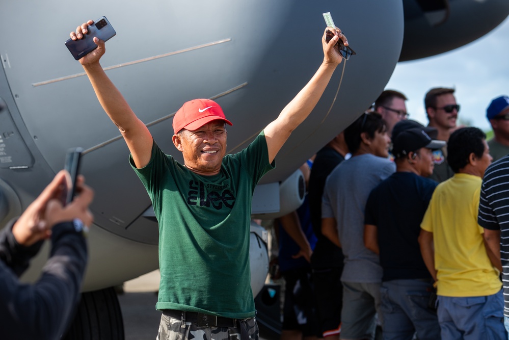 JBER team brings “Pet the Jet” day to Tinian