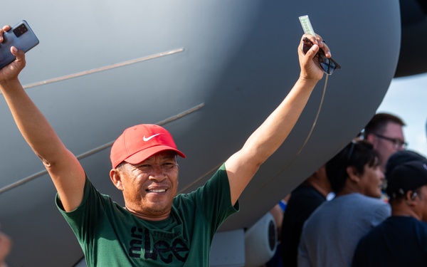 JBER team brings “Pet the Jet” day to Tinian