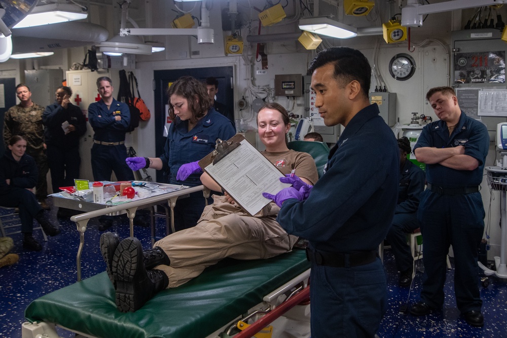 Fleet Surgical Team 7 Conducts Blood Draw Training aboard USS America (LHA 6) during Talisman Sabre 25