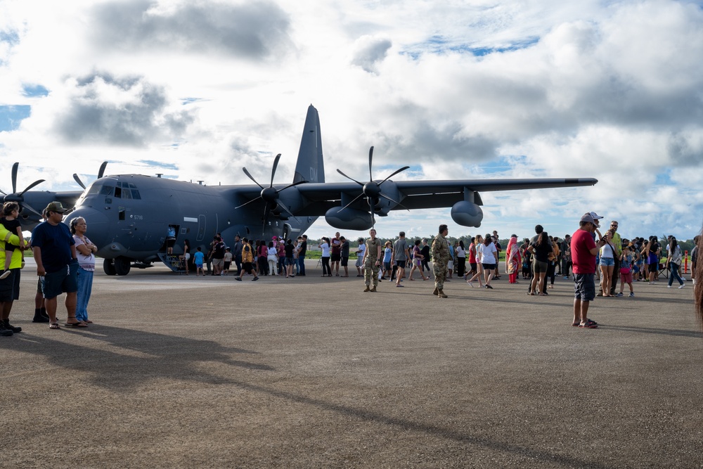 JBER team brings “Pet the Jet” day to Tinian