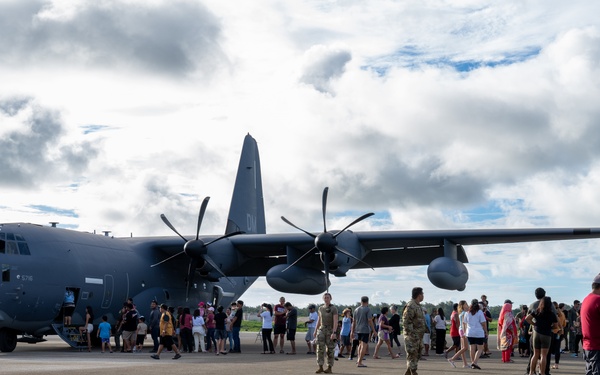 JBER team brings “Pet the Jet” day to Tinian