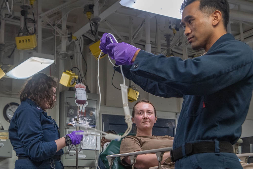 Fleet Surgical Team 7 Conducts Blood Draw Training aboard USS America (LHA 6) during Talisman Sabre 25