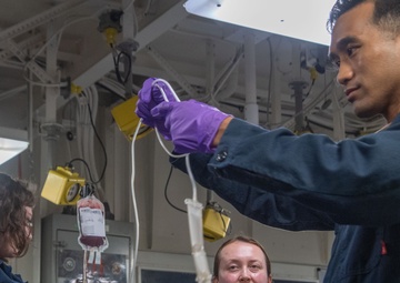 Fleet Surgical Team 7 Conducts Blood Draw Training aboard USS America (LHA 6) during Talisman Sabre 25