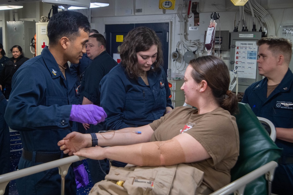 Fleet Surgical Team 7 Conducts Blood Draw Training aboard USS America (LHA 6) during Talisman Sabre 25