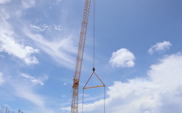 Construction Progress for a New Gym Facility on Camp Blaz