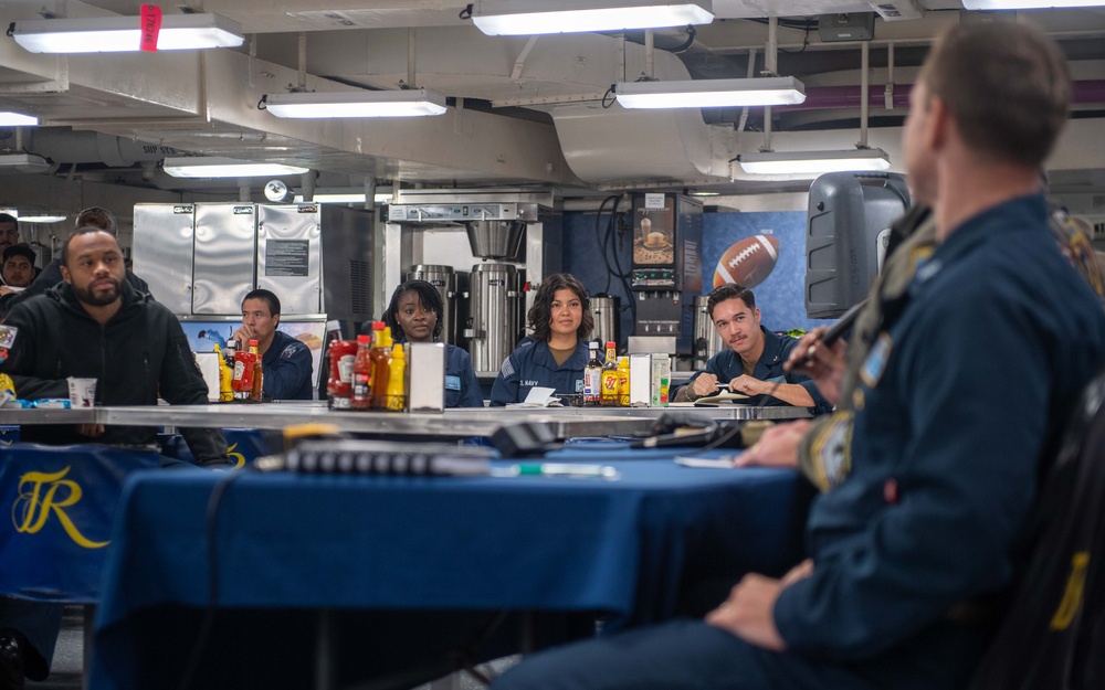 USS Theodore Roosevelt Broadcasts to the Crew