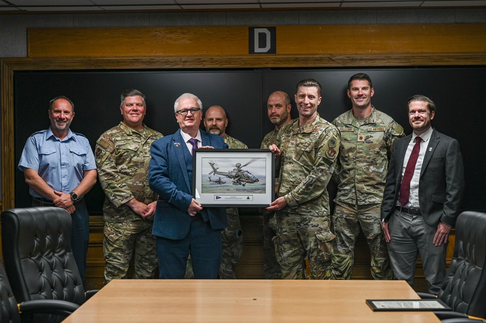 British Ministry of Defence presents a token of appreciation to Team Mildenhall