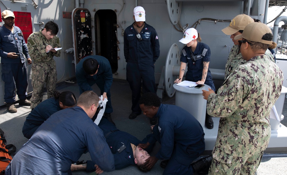 USS Kearsarge Participates In Mass Casualty Drill.