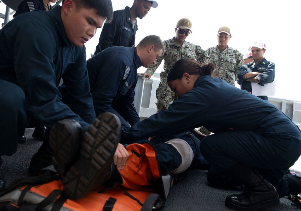 USS Kearsarge Participates In Mass Casualty Drill.