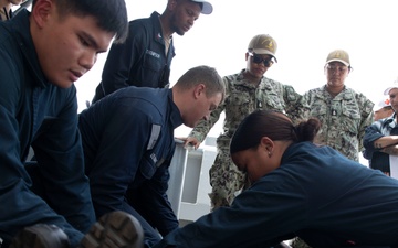 USS Kearsarge Participates In Mass Casualty Drill.