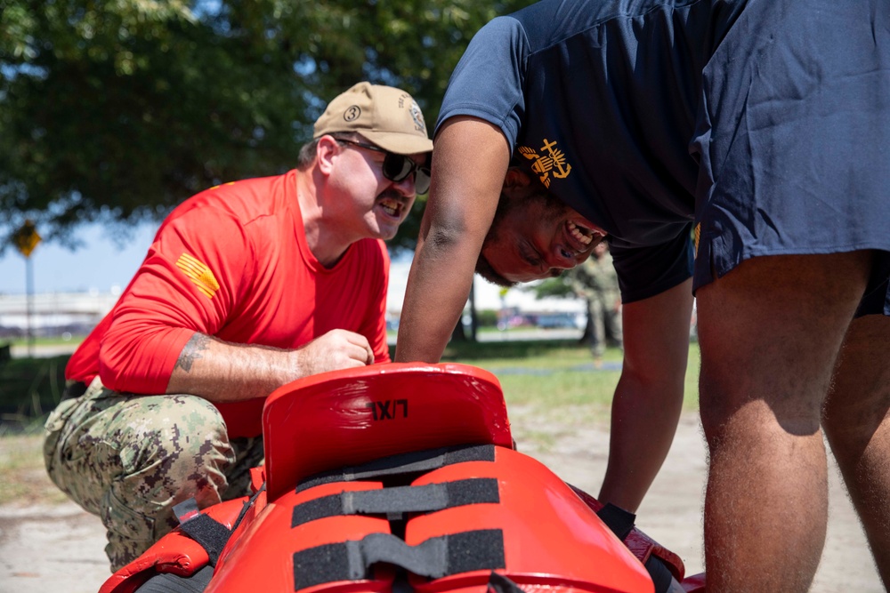 Sailors Participate in OC Spray Training