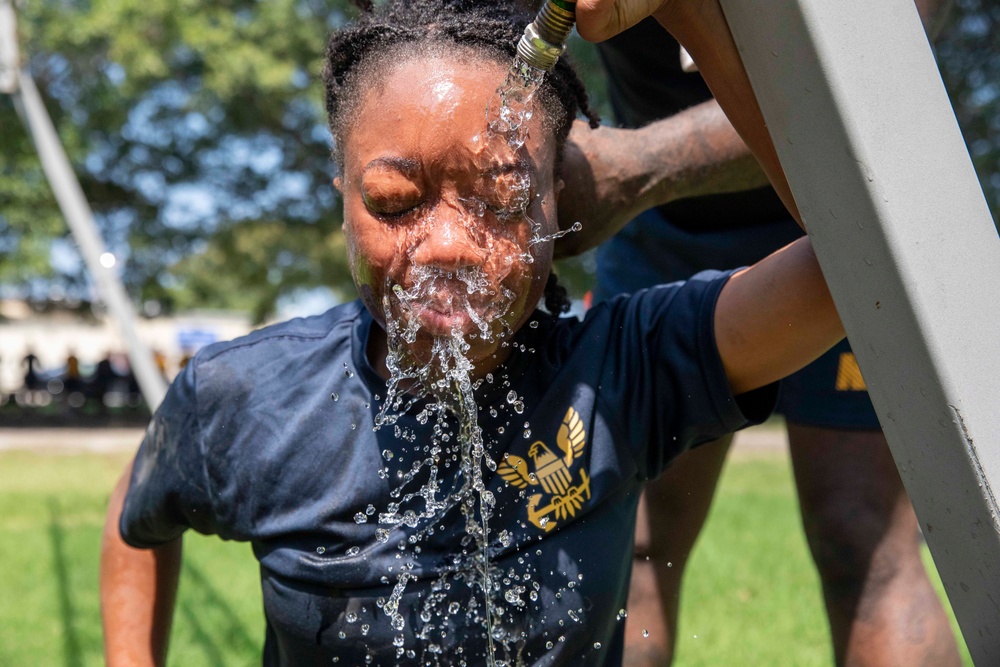 Sailors Participate in OC Spray Training