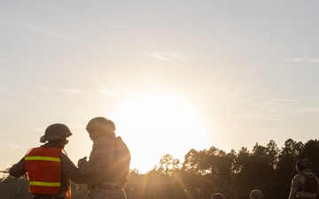 U.S. Marines with Logistics Operations School perform helicopter support team training