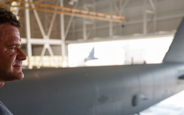 Luke Bryan Band tours a B-52H at Minot Air Force Base