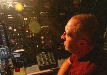 Luke Bryan band tours  a B-52H at Minot Air Force Base