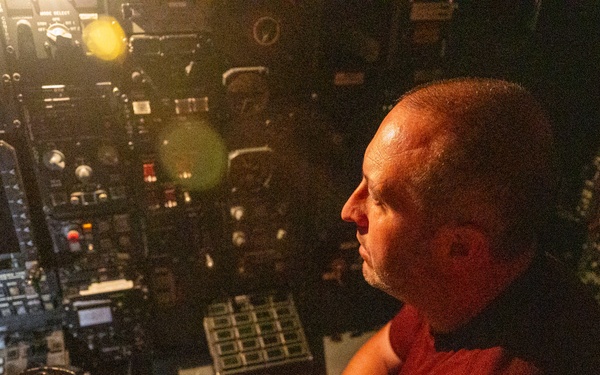 Luke Bryan band tours  a B-52H at Minot Air Force Base