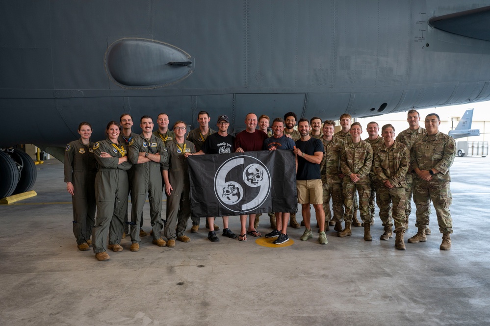 Luke Bryan band tours a B-52H at Minot Air Force Base