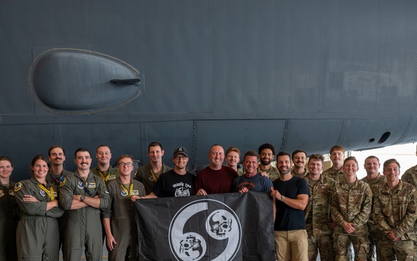 Luke Bryan band tours a B-52H at Minot Air Force Base