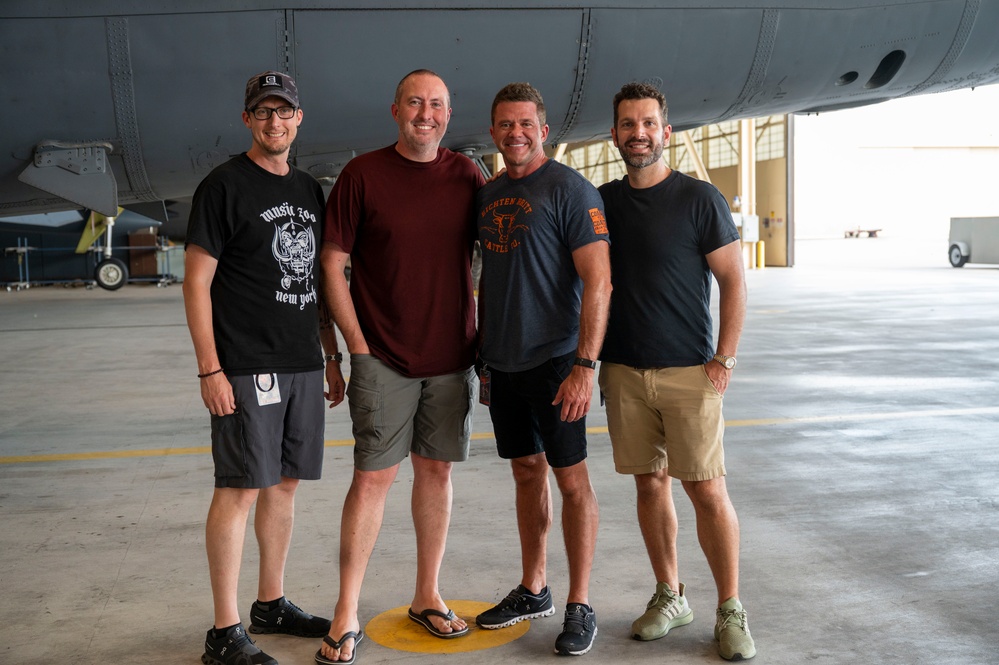 Luke Bryan Band tours a B-52H at Minot Air Force Base