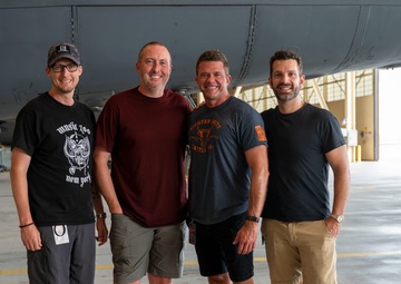 Luke Bryan Band tours a B-52H at Minot Air Force Base