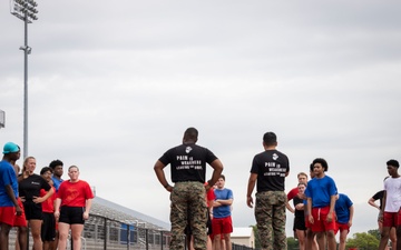 Marines lead workout at Tulsa Memorial High School