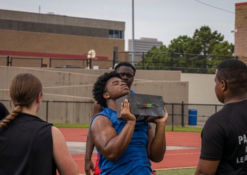 Marines lead workout at Tulsa Memorial High School