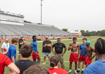 Marines lead workout at Tulsa Memorial High School