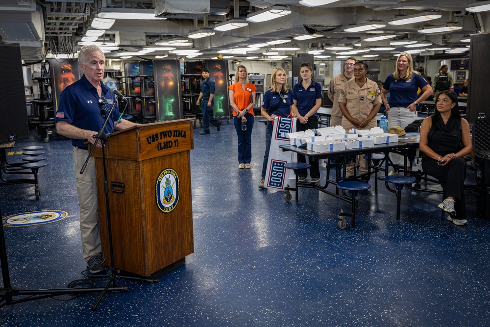 Readying our Warfighters: USS Iwo Jima Becomes First Amphibious Ship Outfitted with United Service Organizations Ship-Based Recharge Centers