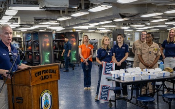 Readying our Warfighters: USS Iwo Jima Becomes First Amphibious Ship Outfitted with United Service Organizations Ship-Based Recharge Centers