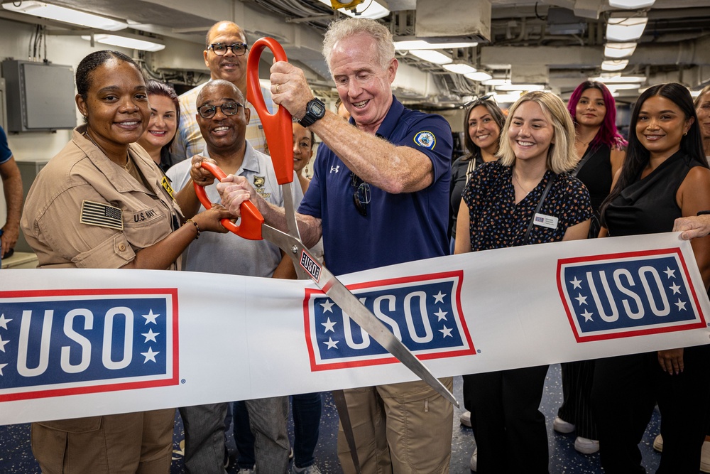 Readying our Warfighters: USS Iwo Jima Becomes First Amphibious Ship Outfitted with United Service Organizations Ship-Based Recharge Centers