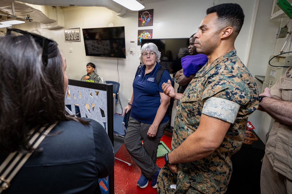 Readying our Warfighters: USS Iwo Jima Becomes First Amphibious Ship Outfitted with United Service Organizations Ship-Based Recharge Centers