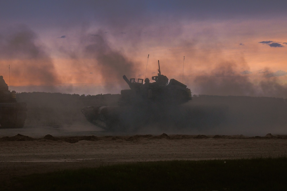 1-145th Armor Regiment Conducts M1A1 Abrams Live Fire Training at Camp Ripley