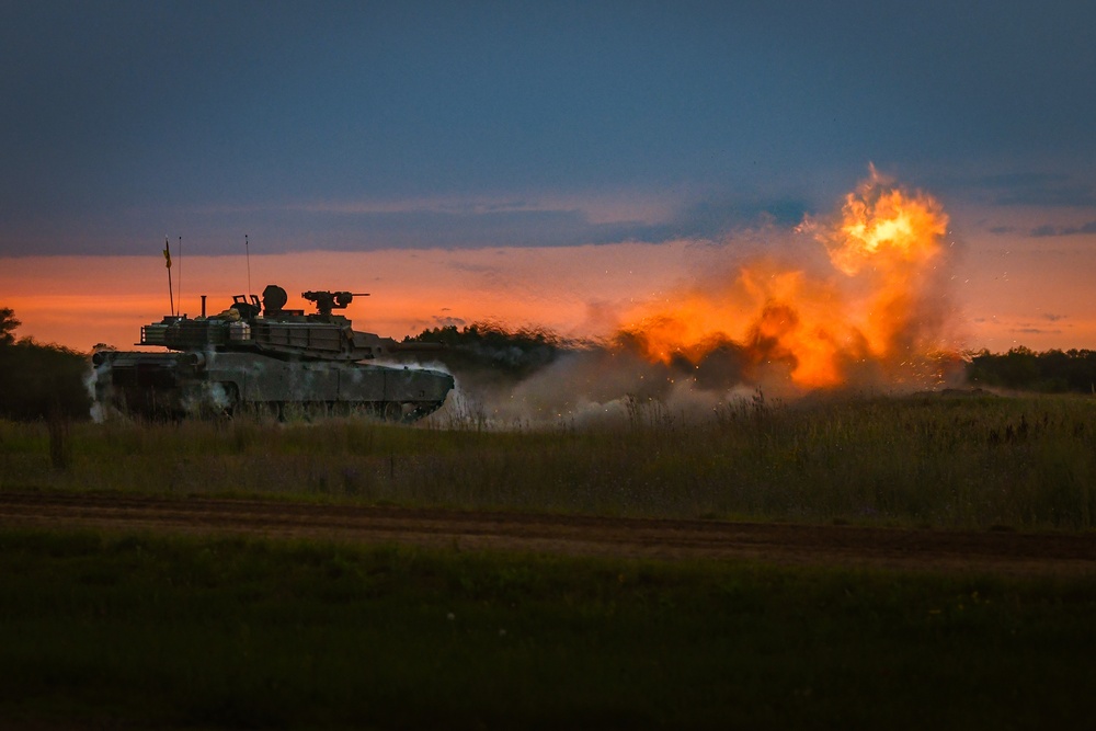 1-145th Armor Regiment Conducts M1A1 Abrams Live Fire Training at Camp Ripley