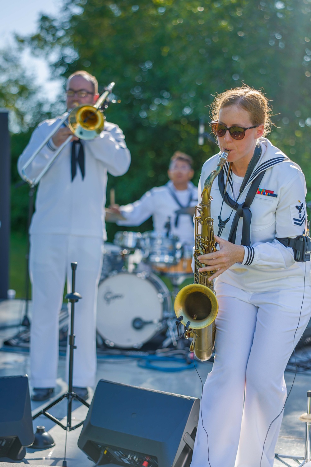 Navy Band Great Lakes Plays at Races Event During Navy Week