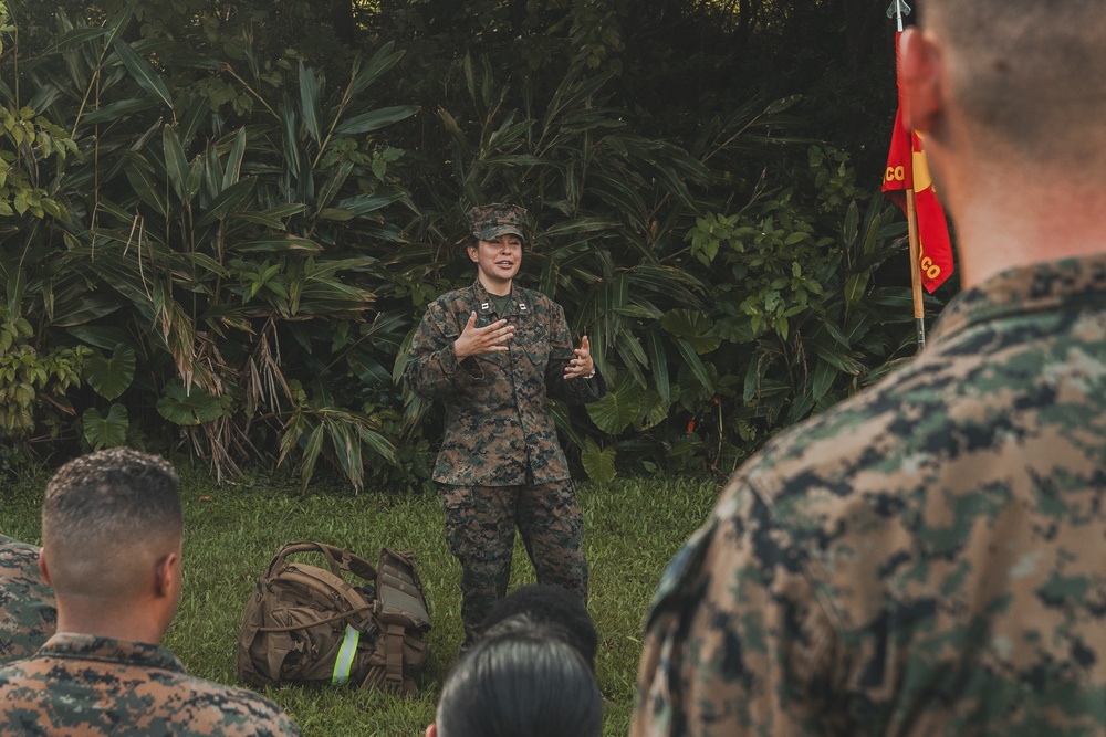 III Marine Expeditionary Force Headquarters Company conducts 10k hike
