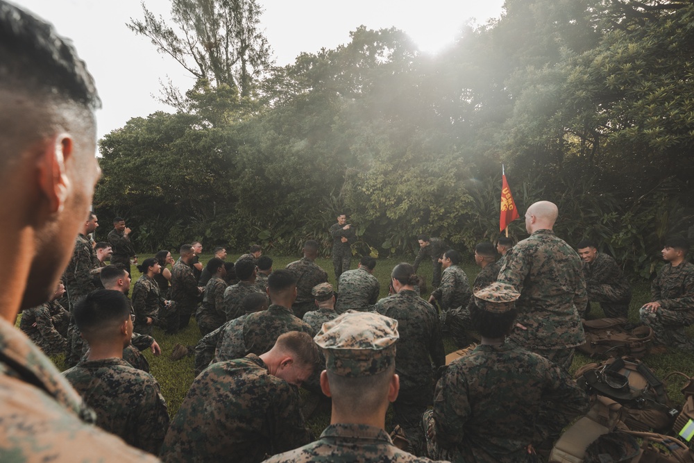 III Marine Expeditionary Force Headquarters Company conducts 10k hike