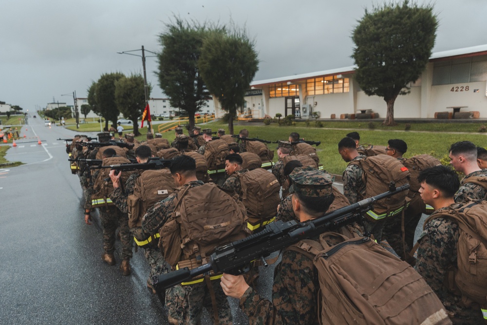 III Marine Expeditionary Force Headquarters Company conducts 10k hike