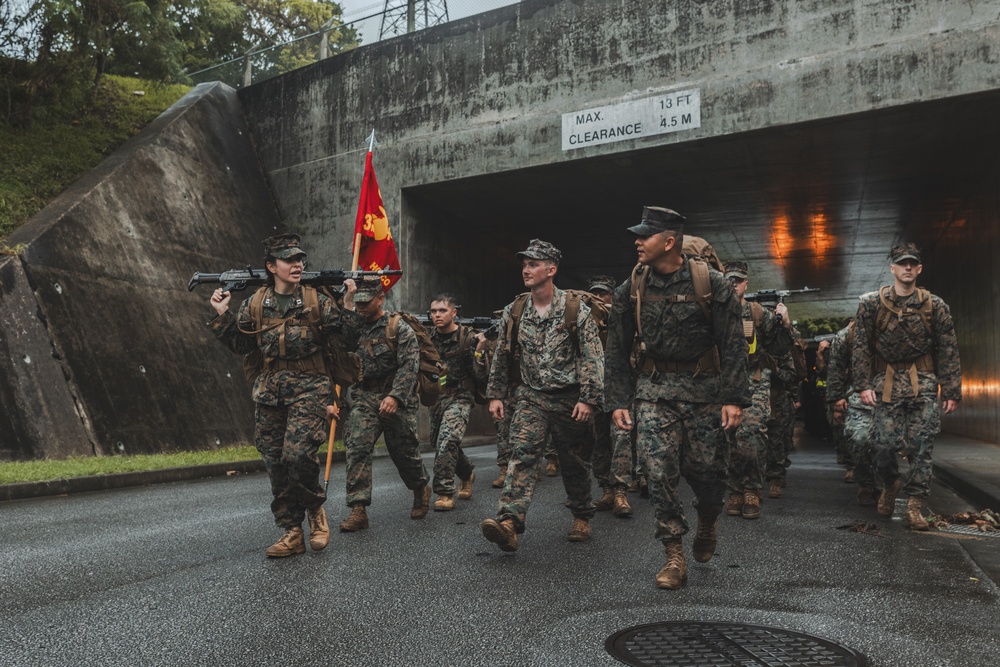 III Marine Expeditionary Force Headquarters Company conducts 10k hike