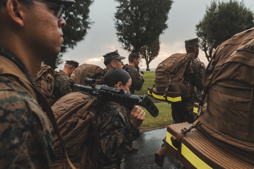 III Marine Expeditionary Force Headquarters Company conducts 10k hike