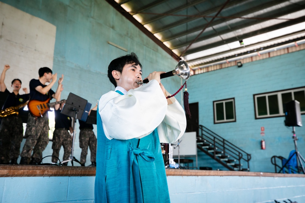 Band Members from Partner Nations Participating in Pacific Partnership 2025 Perform at Lea High School in Lae, Papua New Guinea, July 2025