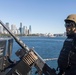 USS Frank Cable (AS 40) departs Sydney