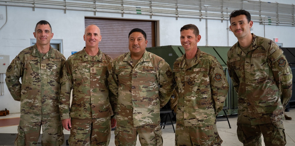 CMSAF visits Andersen AFB flightline operations CMSAF visits Andersen AFB flightline operations