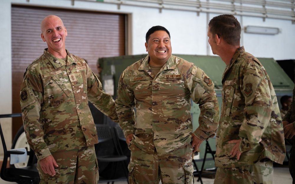 CMSAF visits Andersen AFB flightline operations CMSAF visits Andersen AFB flightline operations