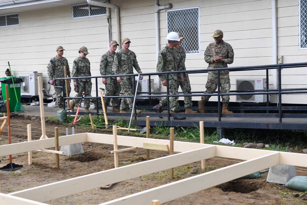 Rear Adm. Todd F. Cimicata, Commander, Logistics Group Western Pacific/Task Force 73 Visits Pacific Partnership 2025 Work Sites in Lae, Papua New Guinea July 2025