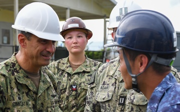 Rear Adm. Todd F. Cimicata, Commander, Logistics Group Western Pacific/Task Force 73 Visits Pacific Partnership 2025 Work Sites in Lae, Papua New Guinea July 2025