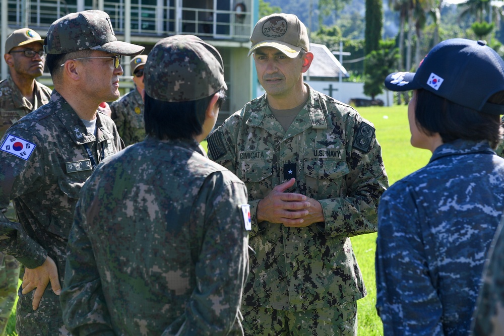 Rear Adm. Todd F. Cimicata, Commander, Logistics Group Western Pacific/Task Force 73 Visits Pacific Partnership 2025 Work Sites in Lae, Papua New Guinea July 2025