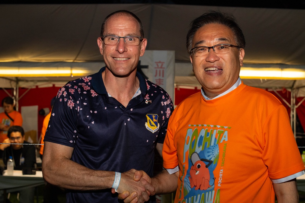 374 AW leadership celebrates the season with Tachikawa City