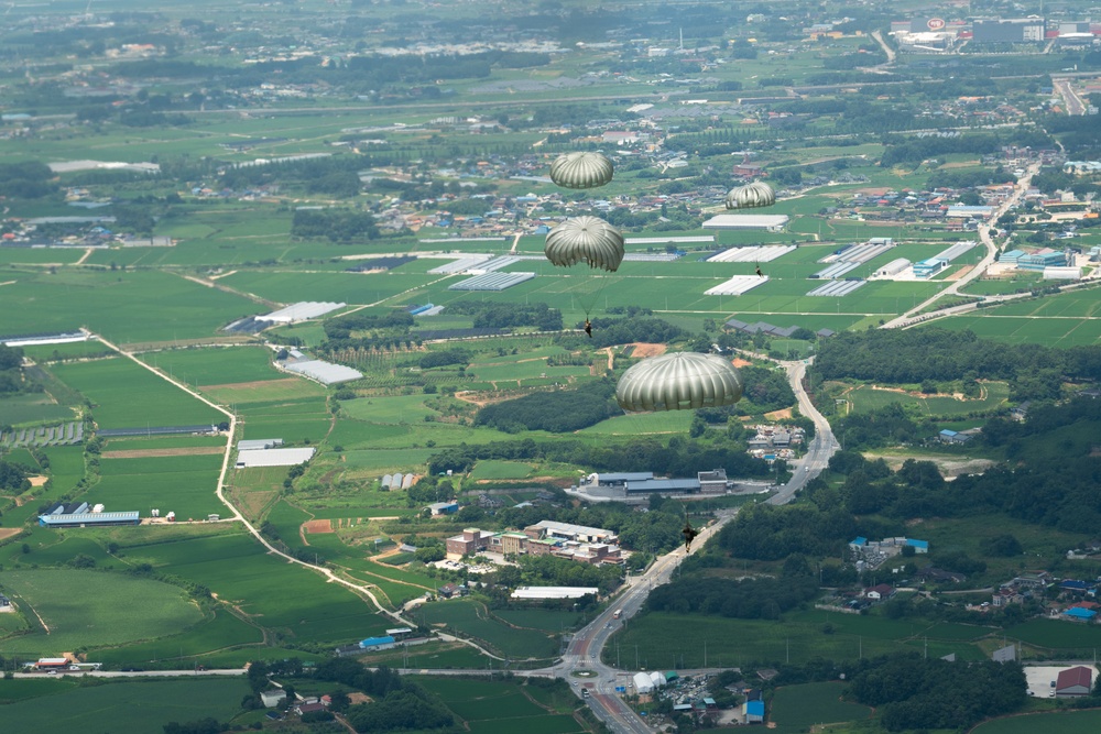 Joint Airdrop Exercise: U.S. Marines and ROK Forces Conduct Training